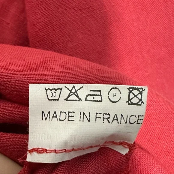 MoiCani Red Linen Button Down Tunic Shirt - Picture 7 of 8